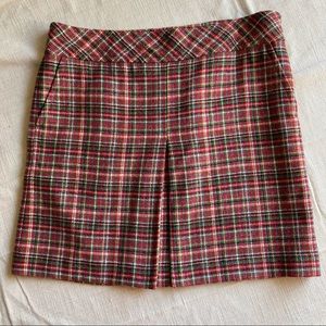 LOFT Tartan Plaid Wool Blend Mini Skirt